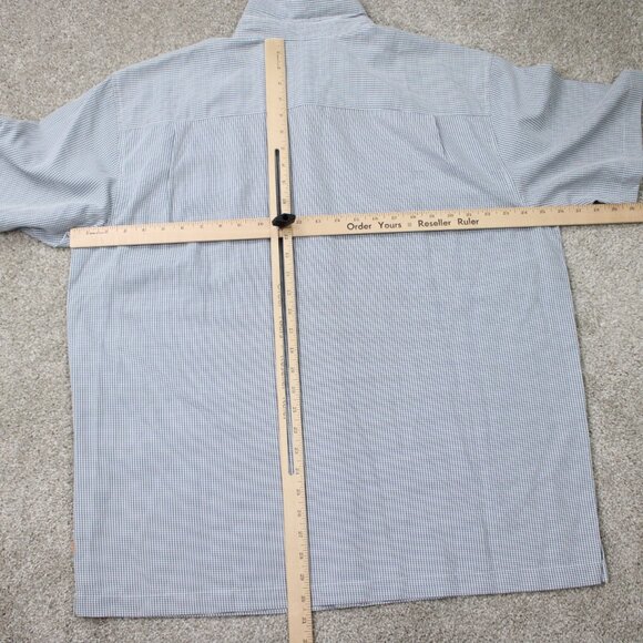 Quiksilver Waterman Shirt Mens 2XL XXL Blue/White Polynosic/Polyester S/S Button - Picture 11 of 14